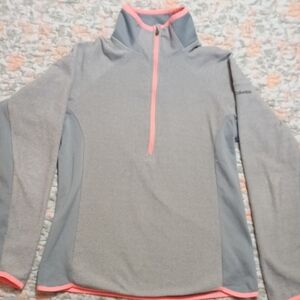 Grey/neon coral Omni Wick 1/2zip Fleece